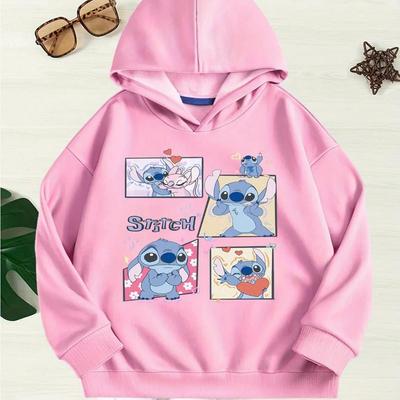 2025 Beliebter Stitch Cartoon Hoodie für Jungen und Mädchen, Weich und Warm, mit Stitch Muster, Perfekt für Geburtstags- und Weihnachtsgeschenke