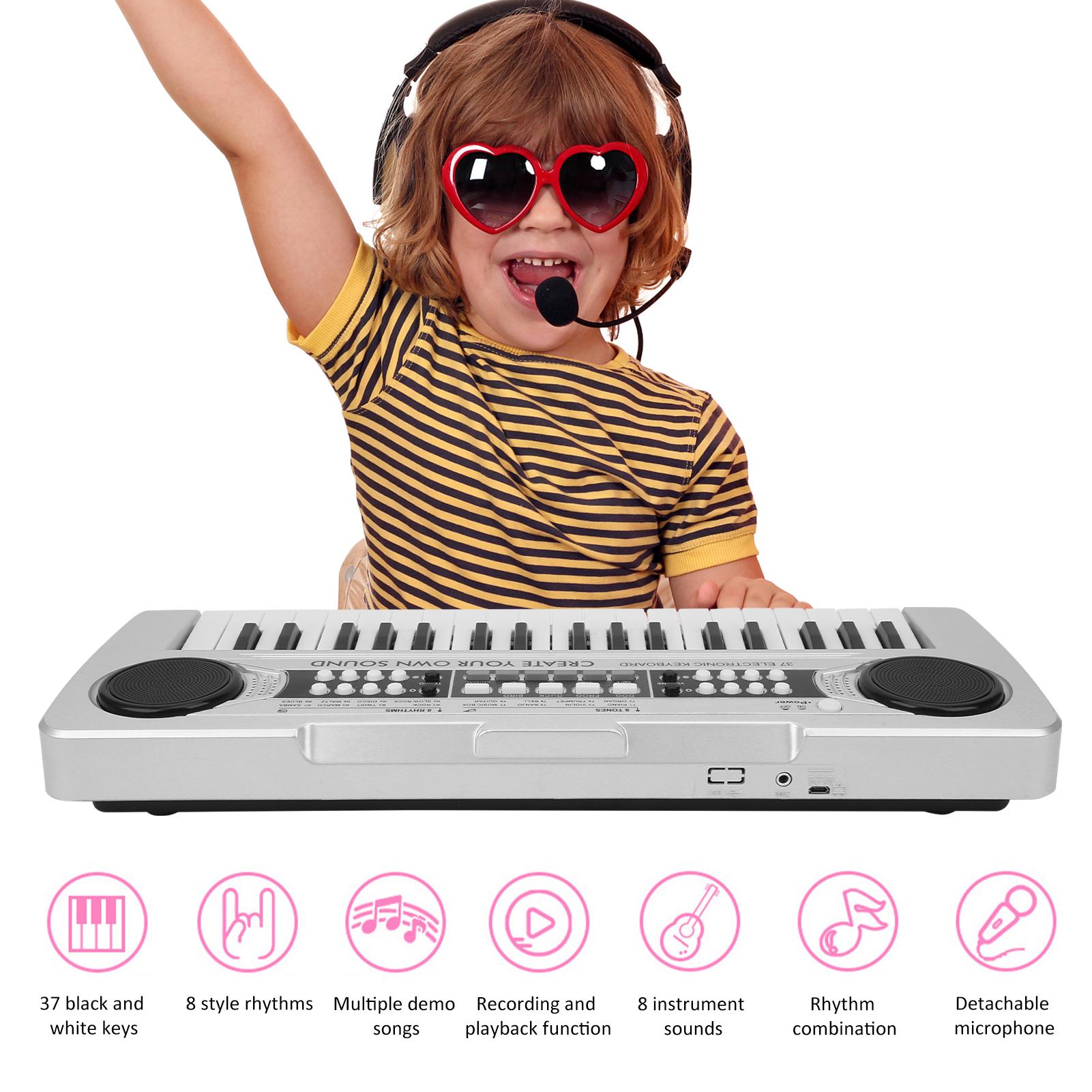 Electronic Keyboard 37 Piano Keys Children Toys Musical Instrument with Microphone