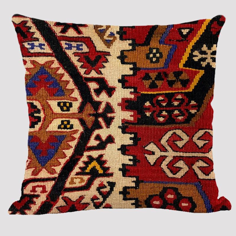 Cuscini in Lino con Fantasie Bohémien Multicolori Stampa Geometrica Etnica Astratta Federe per Cuscini Decorativi Cuscino per Divano del Soggiorno