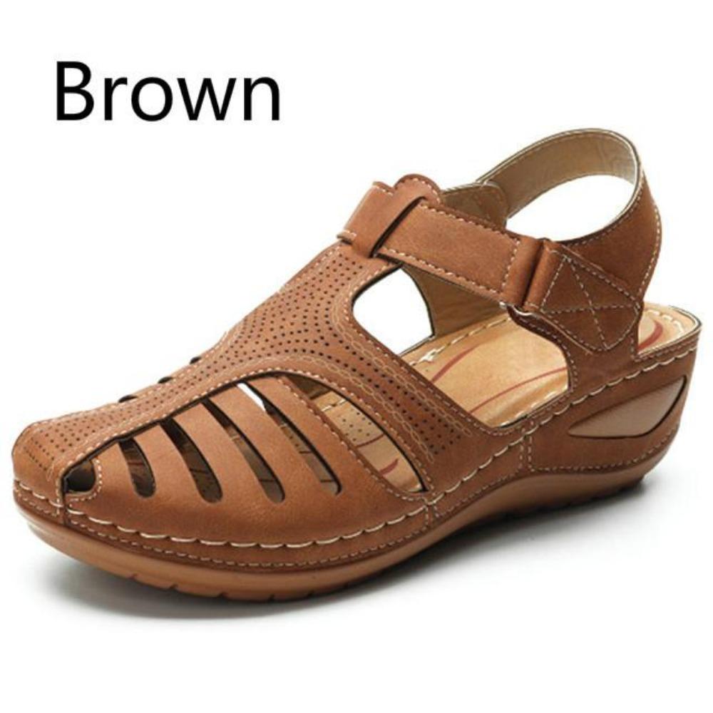 Woman Sandals Summer Vintage Wedge Sandals Casual Cutout Loophole Women Shoes Female Ladies Platform Retro Sandalias Plus Size