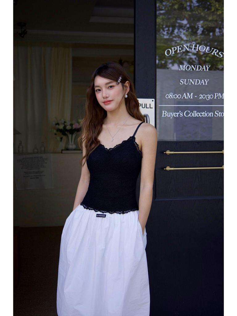 Spring-Summer Sexy Lace Push-Up Spaghetti Strap Vest with Chest Pads and Slimming Bandage Back