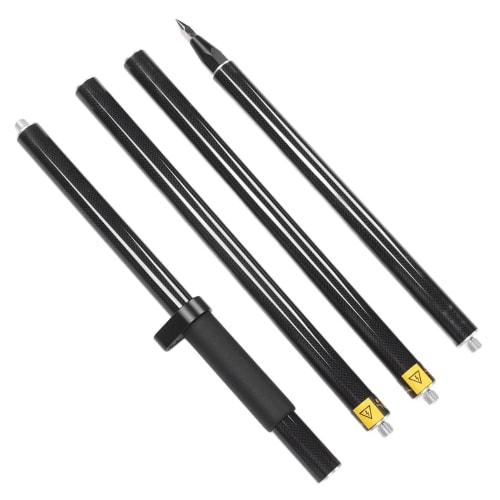 4 Section Prismatic Pole, Level Bubble 2 Meter Total Station Prismatic Pole Aluminum Alloy for Tunnel Subway Mine Highway