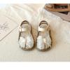 Summer Girls Bow Hollow Out Closed Toe Sandals Soft Sole Toddler Walking Shoes