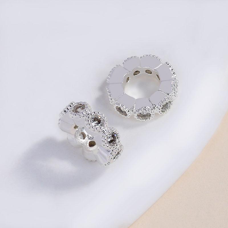 18K Gold-Filled Wavy Rhinestone Spacer Beads for DIY Bracelets