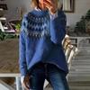European Autumn/Winter Women's Thick Jacquard Knit Sweater - Acrylic Blend