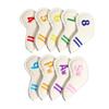 9pcs Set PU Waterproof Golf Club Iron Cover with Numbers Thickening Fleece Golf Head Covers SetWhite