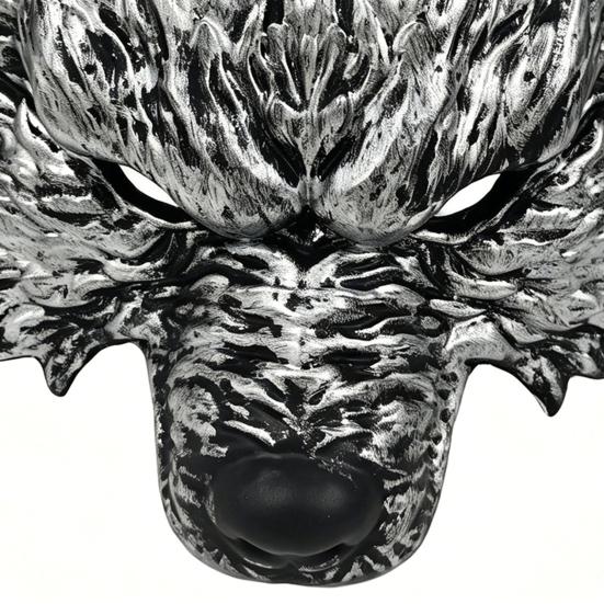 Atmospheric Werewolf Costume Gear Halloween Wolf Mask, Embossed Face Mask for Cosplay Party, Easy To Wear Adjustable Strap Animal Adults, Trick