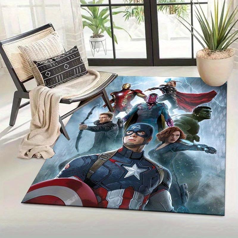 1pc Avengers Pattern Area Rug Soft Flannel Floor Mat for Living Room, Office, Bedroom, Outdoor and Camping, Sofa Coffee Table Floor Mat, Dec