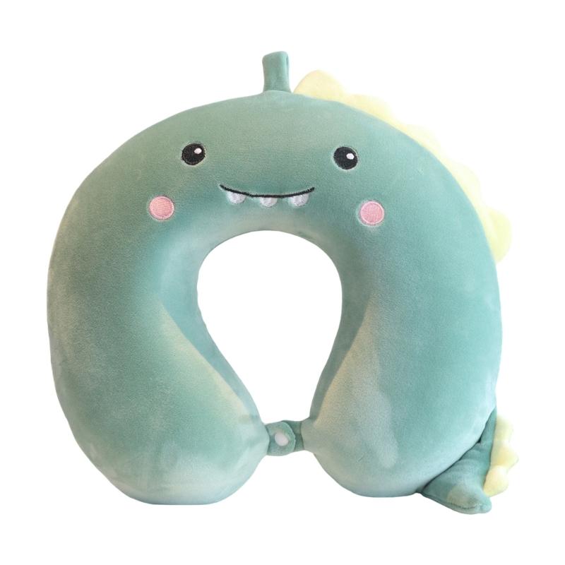 Soft Velvet U Shape Neck Pillow With Optional Animal Designs Memory Foam Cushion For Children Traveling