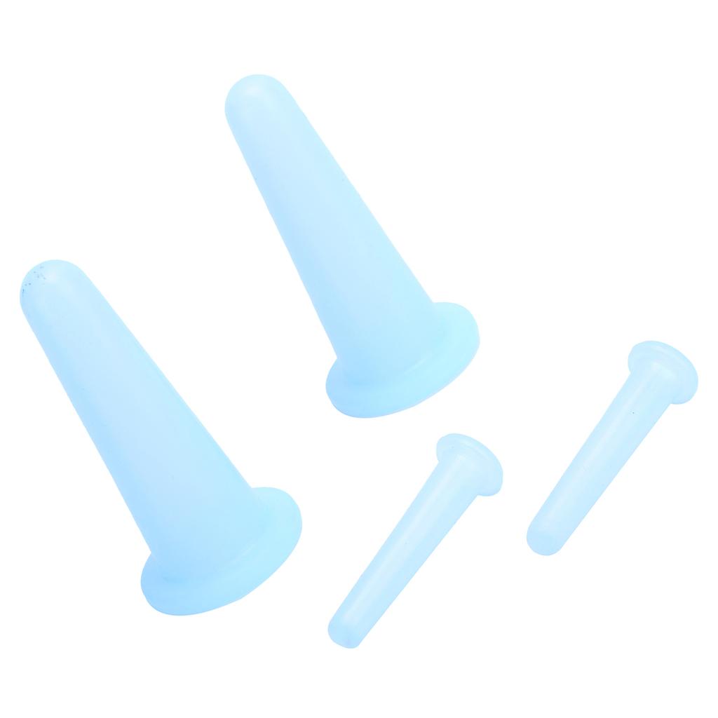 4 Stück Silikon Massagebecher Feuchtigkeitsabsorptionsglas Gesichts Schröpfbecher Körper Gesundheitspflege Blau 2 Groß 2