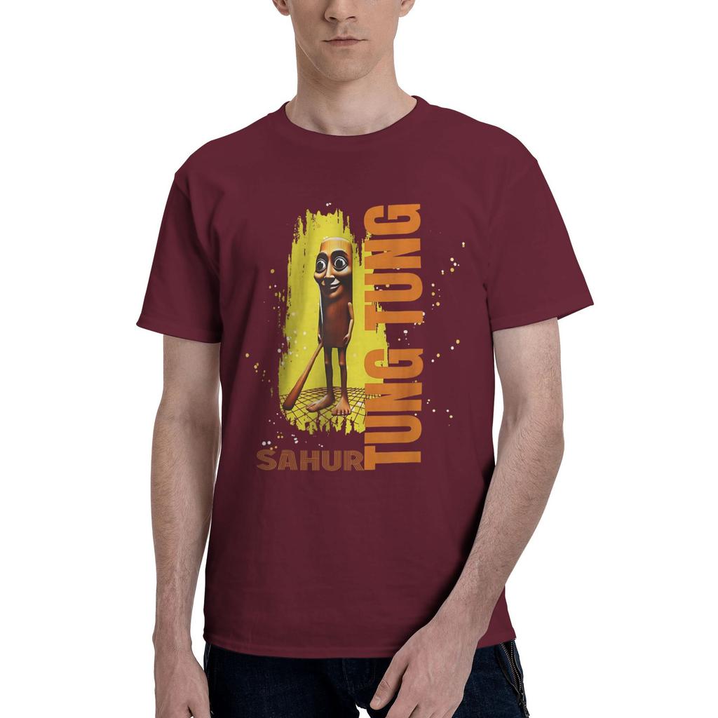 Humor Gen Z Tung Tung Tung Sahur T Shirt Men Cotton Vintage T-Shirts Round Neck  Tee Shirt Short Sleeve Clothes Plus Size