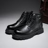 Men's 2025 British Style Retro Leather Boots - Thick Sole, Genuine Leather for Autumn/Winter