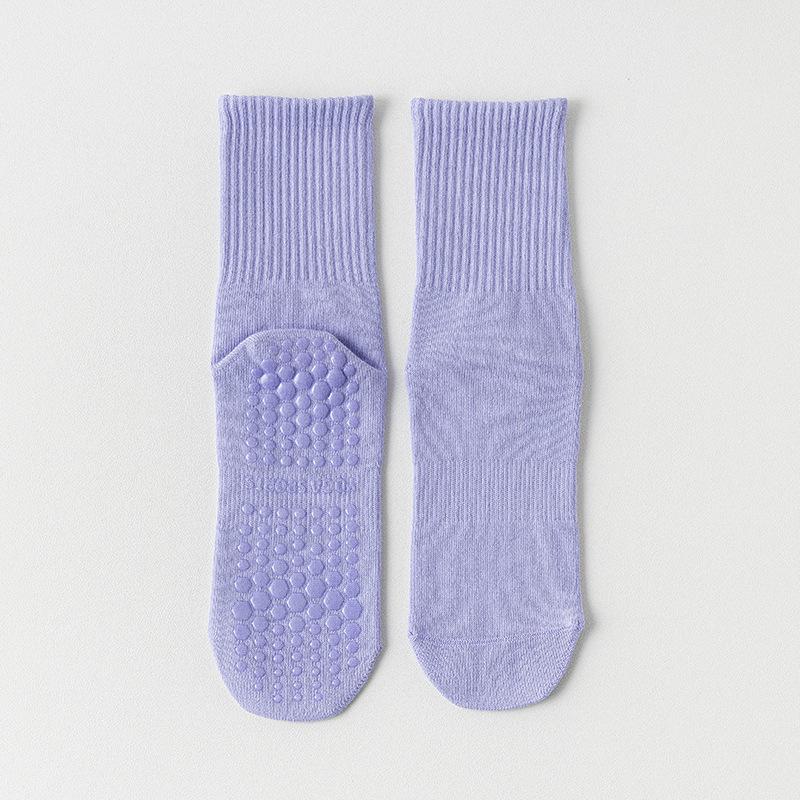 Women's Mid-Calf Non-Slip Pure Cotton Yoga & Pilates Socks