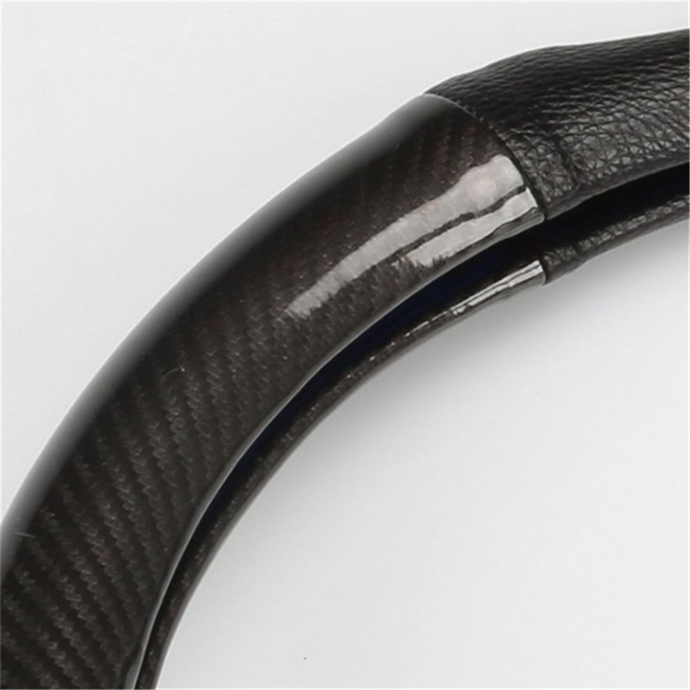 1Pcs Carbon Fiber Steering Wheel Cover Black