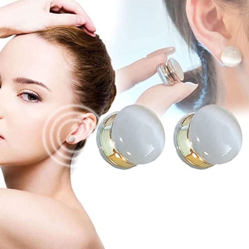 Fashion Elegant Cat-Eye Stone Magnetic Ear Clip for Women Weight Loss Acupoints Stud Earrings Without Piercing Jewelry