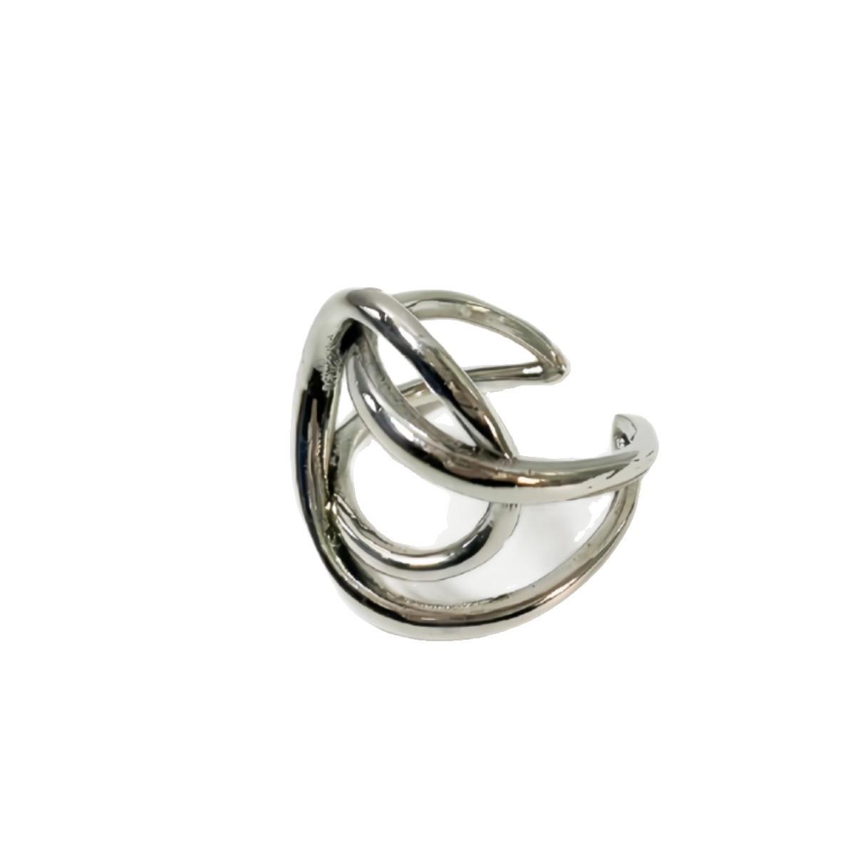 Irregular Wrapped Circle Open Ring for Women - Unique Design Index Finger Ring античный серебряного