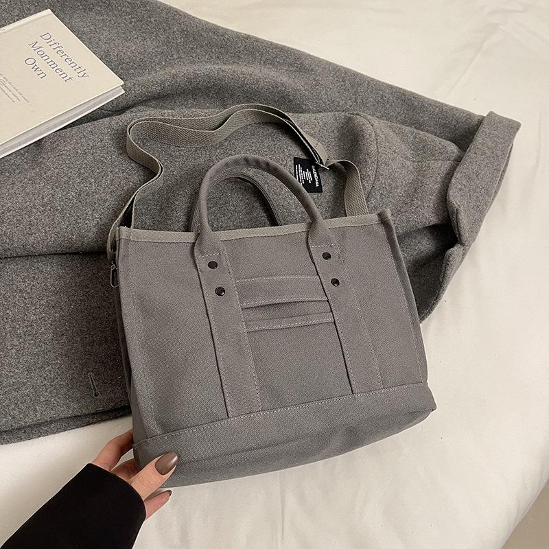 Large capacity bag versatile casual canvas shoulder bag handbag college student fashion tote bag women