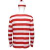 Fantasia Cosplay do Onde Está Wally com Tecido de Malha para Role Play de Anime Adultos e Crianças