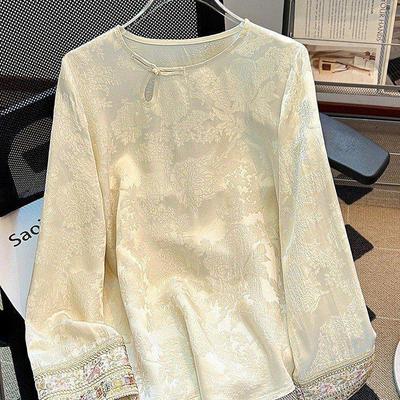 Spring 2026 Stylish Long-Sleeve T-Shirt & Blouse for Middle-Aged Women, Plus Size Mom's Top