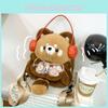 Raccoon Plush Little Backpack With Earphones For Practical Inner Storage