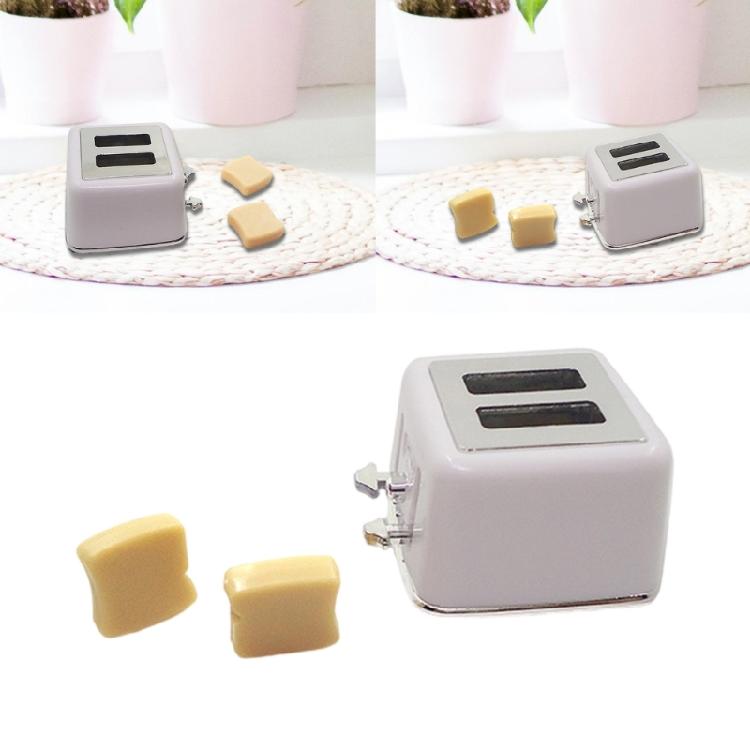 Kids Safe Miniature Toaster with Sliced Bread Doll House Kitchen Essential 1/12 Scale Realistic Doll House Building Kits