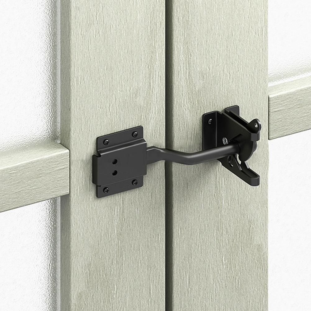 Self Locking Automatic Gravity Lever Fence Gate Latch Black