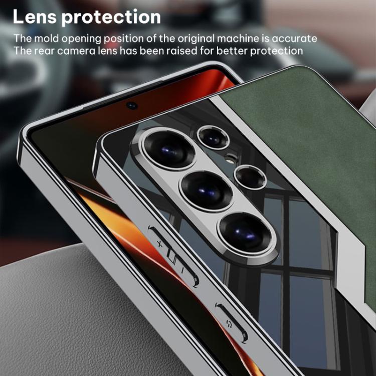 Plating TPU Leather Supercar Frosted Full Coverage Phone Case For Samsung Galaxy S26 Ultra 5G, Stylish Anti-Scratch Protective Cover
