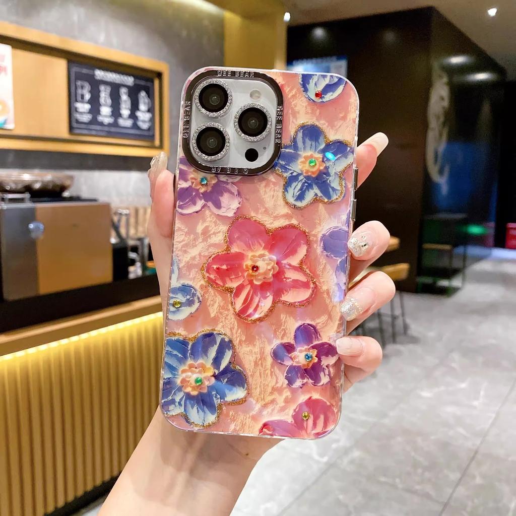 Rainbow Oil Painting Butterfly Suitable for Apple 16 Mobile Phone Case IPhone 15 ProMax Blue Flash Lens 14 Protection Case