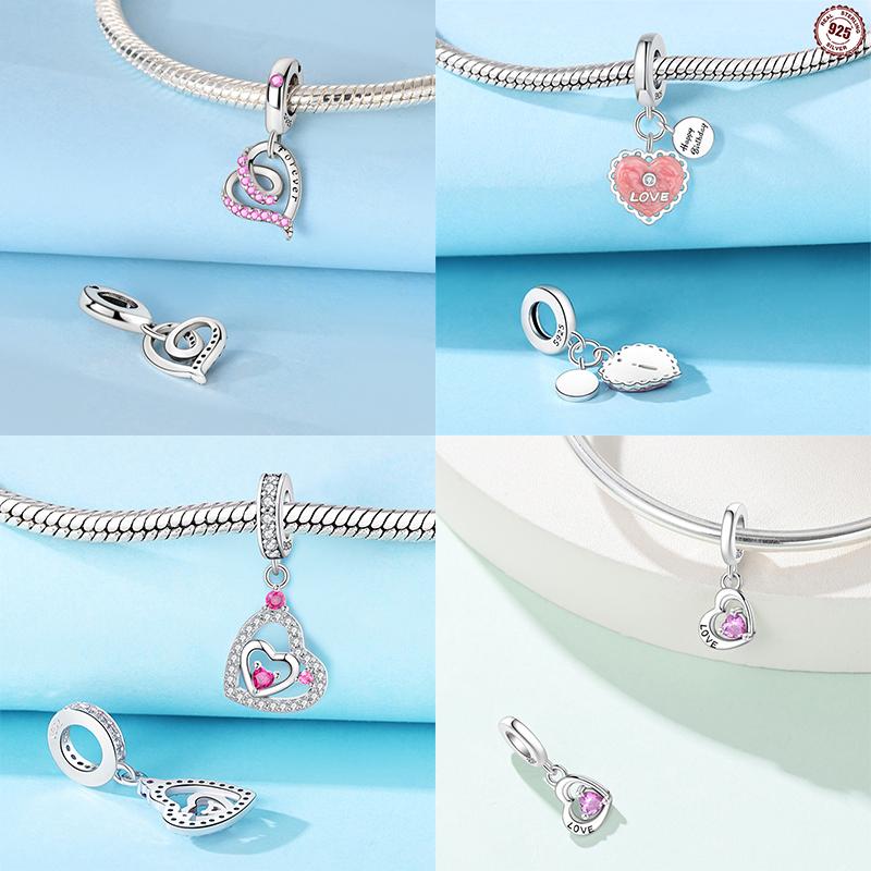 Endless Love Flower Bead Charms Hearts Charm Bead Charms originales copper Dangle Pendants Jewellery Birthday Charm Bead Charms for Women