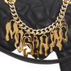 Moschino Creative Magnetic Closure Diamond Pattern Leather Tote Shoulder Bag Women Bags Black A75438002-1555