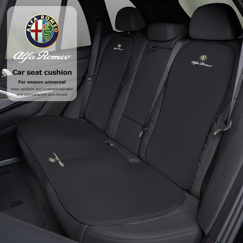 Car Ice Silk Seat Cushion Cover Interior Accessories Hubcap For Alfa Romeo 147 156 159 166 Mito Giulia Stelvio GT Giulietta 4C