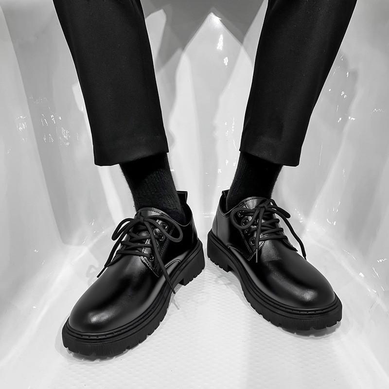 Casual Leather Patchwork Mens Shoes With Durable Rubber Sole For Everyday Wear