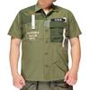 Avirex Remake Military Shirts 75 Size L Size Men's S/S (6105094), Olive, (Japan L)
