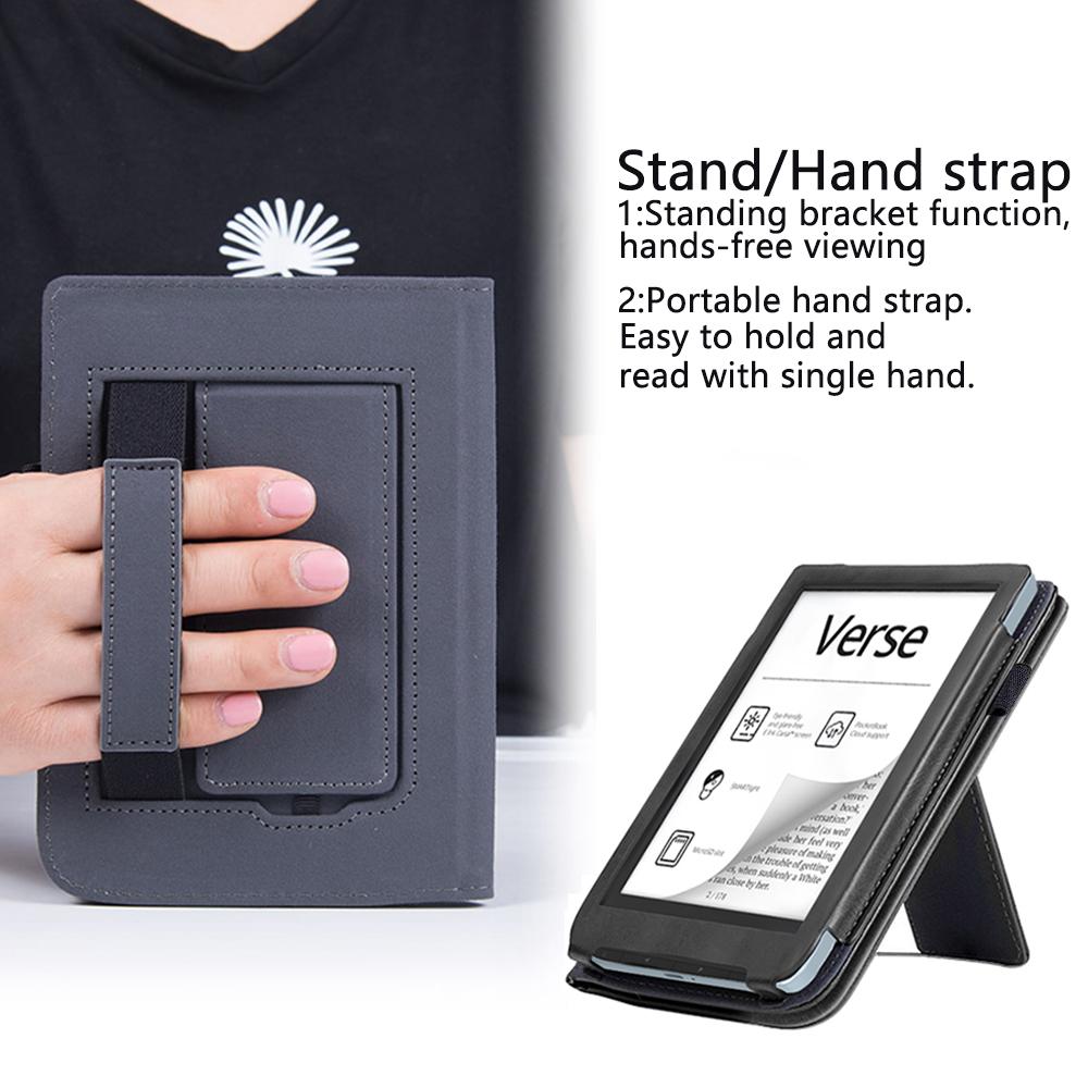 Cover For PocketBook 619 634K3 634 629 Verse Lite Pro Color, 6" EBook Case Flip Book Funda with Rearward Stand Business Handheld