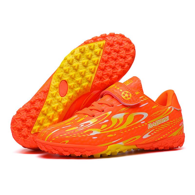 C Luo children's Velcro football shoes men's long nails broken nails middle school children primary school students grass game training shoes