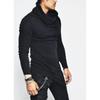 Autumn Winter Fashion Men's Plus Size Irregular Turtle Shirring Pocket Long Sleeve Personality T Shirt