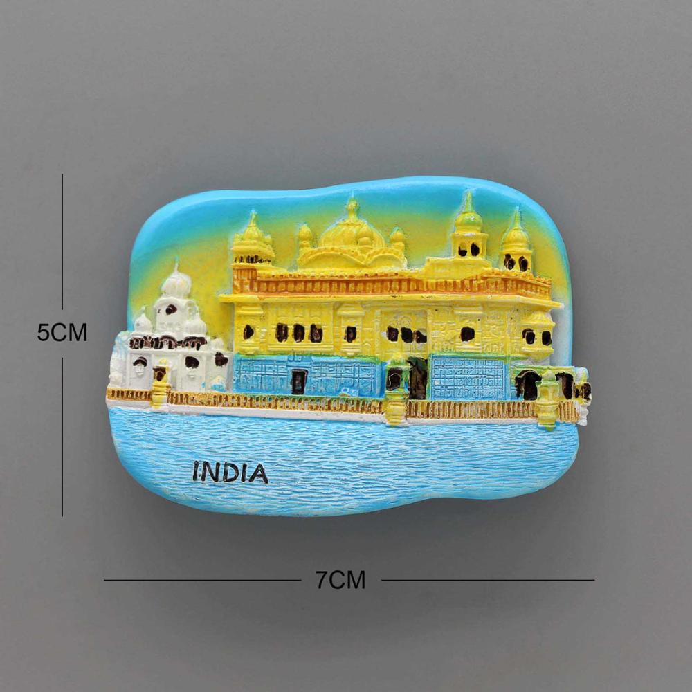 Fridge Magnets South Korean Tourist Souvenir Magnetic Refrigerator Girl Bahamas Beach Boy Indian Taj Mahal Home Decoration Gift