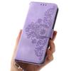 For Samsung Galaxy S25 Case Flower Pattern PU Leather Wallet Phone Cover with Strap