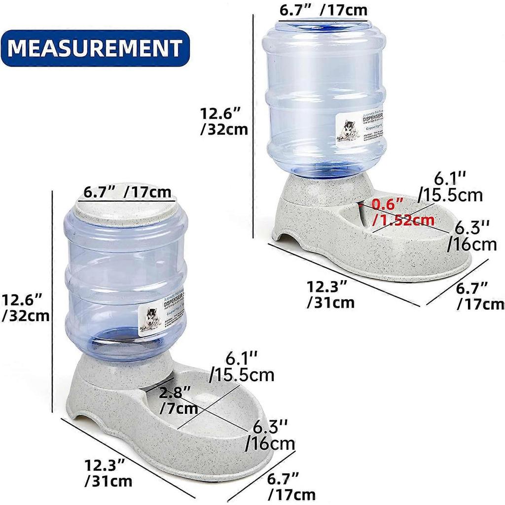 FAYDUDU Cat Water Fountain Automatic Cat Food Dispenser Automatic Water and Food Dispenser 3.8L for Cat and Dog (Feeder+Water Feeder, Style B)