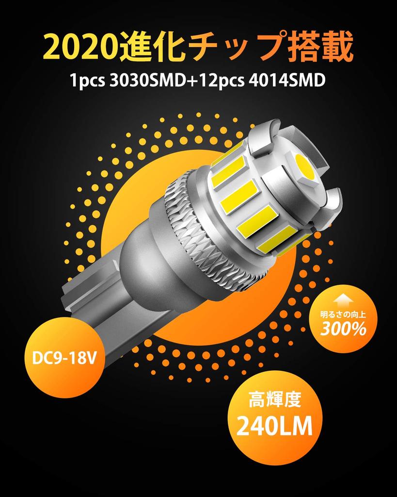 OXILAM T10 LED, White, High Brightness, Explosive Light, Built-in CANBUS Canceler, Positioning Lights, Meter