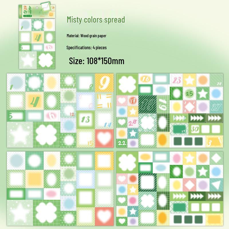 Mu Ran Erasable Sticky Notes - Happy Message Journal Decoration, Simple Plaid Design