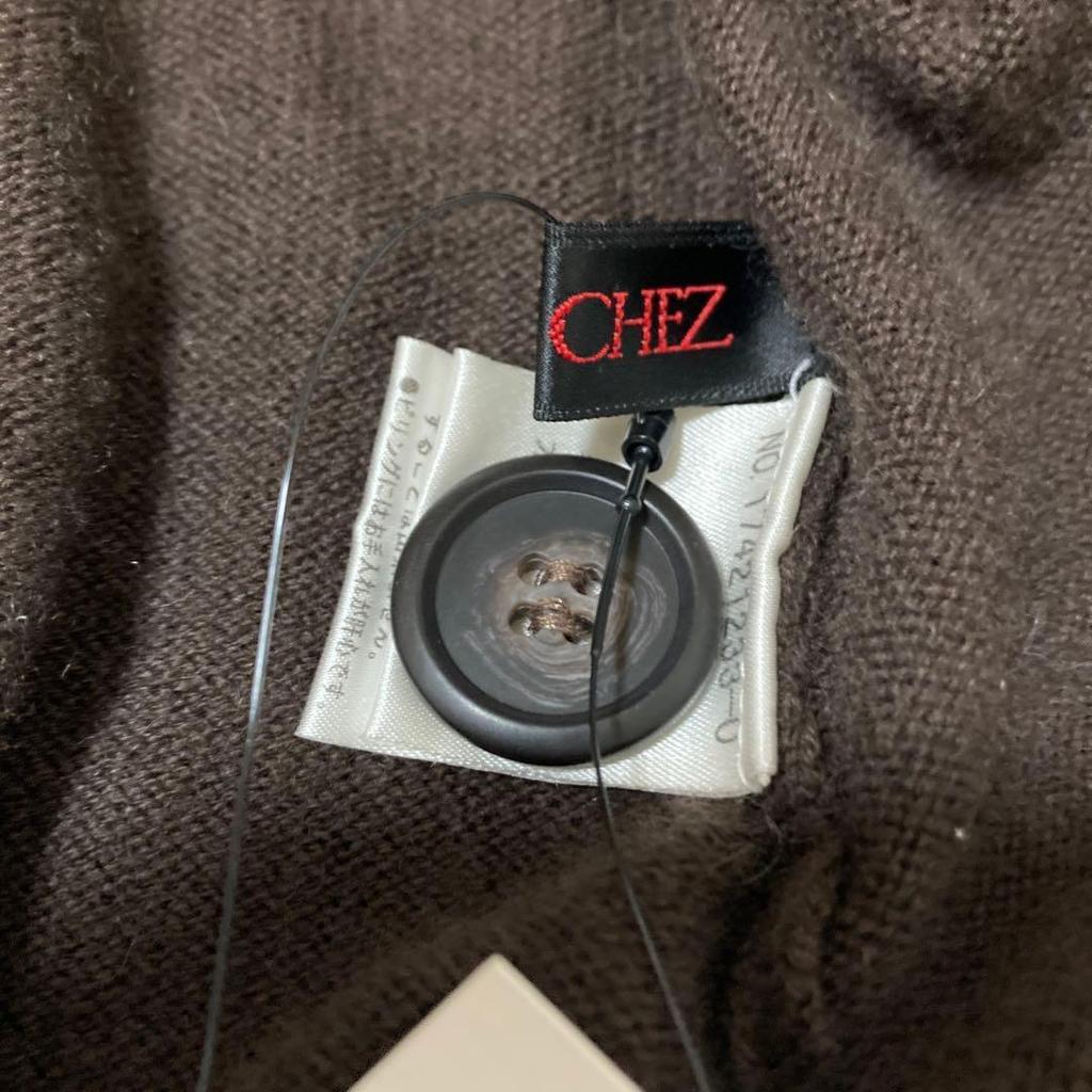 Used New, unused, dark brown, long knit cardigan, L size (Wool/Cashmere)