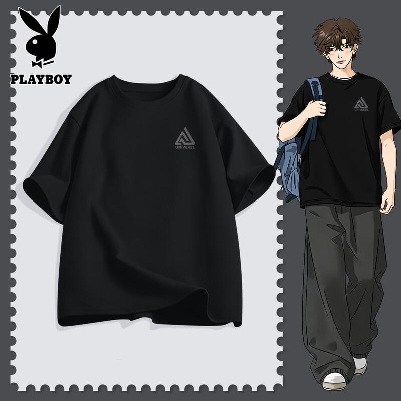 

PLAYBOY Men s Pure Cotton Short Sleeve T-Shirt L