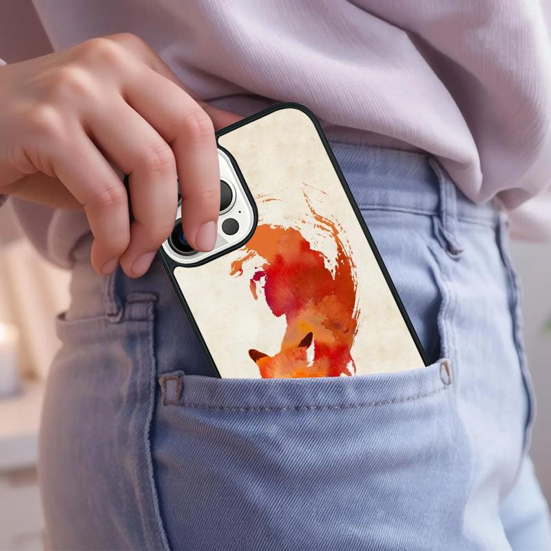 Red Fox Pattern Phone Case For iPhone 17 Air 15 16e 14 13 Pro Max Coque 12 11 Pro Max PLUS cover