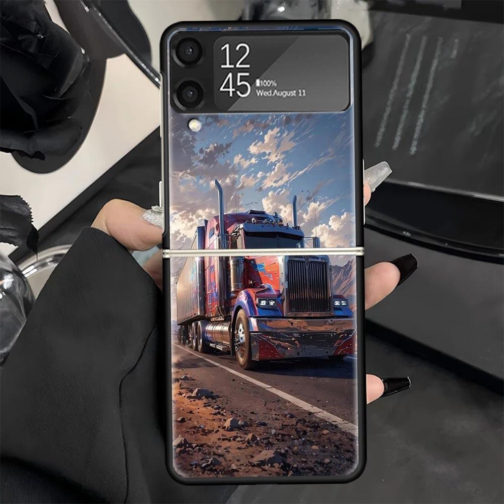 

Trucks SA-AB Phone Case for Samsung Galaxy Z Flip 7 6 5 4 3 5G Black Cover ZFlip7 ZFlip6 ZFlip5 ZFlip4 ZFlip3 Fundas Samsung Z Flip 5