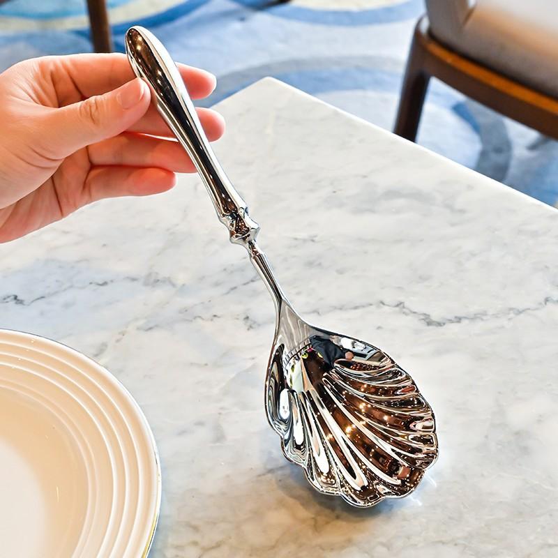 

1 шт. Нержавеющая сталь Креативная ручка-тыква Ракушка Ложка Ресторан Отель Общественная ложка Бытовая посуда для смешивания супа
