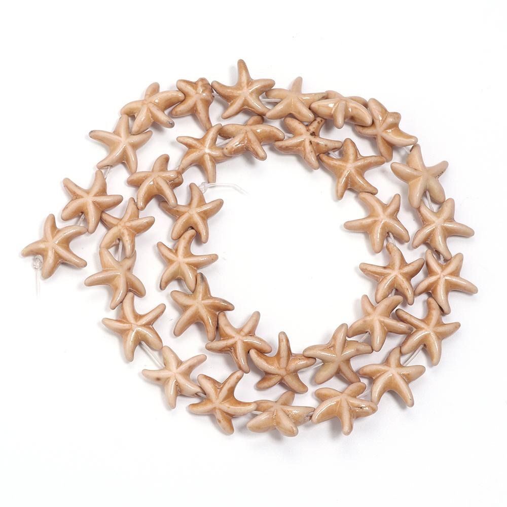About 36pcs/Strand Starfish Turquoises Beads For Jewelry Making Loose Bead Natural Stone Beads DIY Bracelet Necklace Accessories