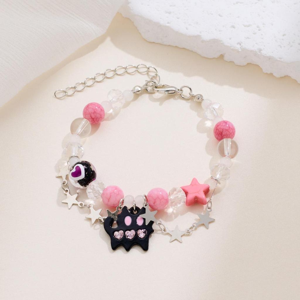 2022 Trendy Beaded Pearl Star Bracelet with Zircon Inlay – Handcrafted Jewelry