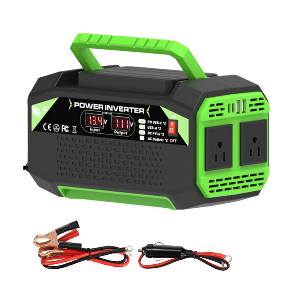 Car Voltage Inverter 300W Car Voltage Inverter 12V To 220V/110V Digital Display Plug Outlet With 4 USB Ports Fast Charging Auto