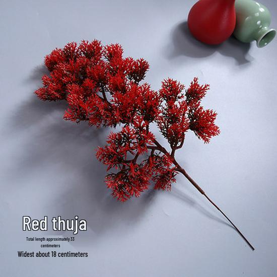 Ramură Artificială de Pin cu Frunze de Arțar și Accente de Chiparos